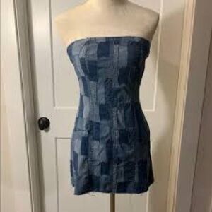 Wild Fable Blue Strapless Sheath Dress